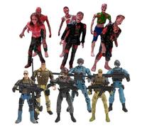 VICASKY Figurines d'action Soldats Militaires Articulées 10 CM Set 12 Pièces 6 Zombies 96 CM et 6 Mercenaires 10 CM Jouets de Soldat Réalistes pour Collection et Jeu