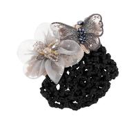 VICASKY Filet à cheveux en forme de fleur pour chignon, pince à cheveux, filet à cheveux, pour chignon, femme, ballet, filet élastique, fil de juan, gris clair