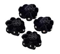VICASKY Filets à Chignon Pour Cheveux De Ballet 4 Pcs Noir Velours Doré Taille Unique Décor Floral Et Triple Perle, Accessoires Coiffure Femmes Filles Pour Danse, Cérémonie Et Usage Quotidien