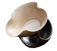 VICASKY Filtre à Thé en Céramique Vintage, Passoire à Feuilles pour Thé en Vrac, Finition Jaune Effet Four à Bois, Accessoire Réutilisable pour Infusion Maison, Décoratif et Pratique