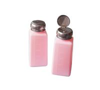 VICASKY Flacon Pompe à Ongles Antistatique 200 Ml Plastique Rose Couvercle Métal Recyclable pour Soin des Ongles Manucure Démaquillage