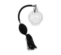 VICASKY Flacon Pulvérisateur de Parfum Vintage Rechargeable 100 Ml Long avec Pompe à Bulbe et Pompon Noir pour Voyage et Usage Quotidien