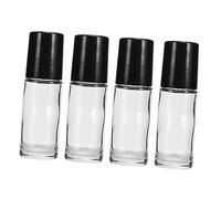 VICASKY Flacon Roll-on Huiles Essentielles 4 Pièces 30 Ml Cylindrique Noir Transparent Étanche Portable Voyage Rechargeables Pour Usage Quotidien