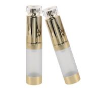 VICASKY Flacons à Pompe Airless 15 Ml avec Embout Massage, Lot de 2 Flacons Rechargeables pour Crème Contour des Yeux, Cosmétiques Vides Étanches, pour Soins Visage et Voyage