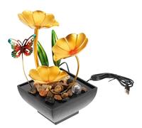 VICASKY Fontaine de Table en Fer Forgé Cascade d'eau USB Décoration Intérieure Zen pour Bureau et Salon Fontaine Intérieur Apaisante Relaxation Design de Feuille Accessoire Décو Moderne