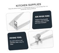 VICASKY Fourchette Acier Inoxydable pour Barbecue Portable Support Réglable pour Poulet Compatible Four et Friteuse à Air Durable et Facile à Nettoyer