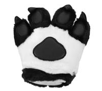 VICASKY Gants en forme de pattes d'ours - Jouet à broder - Masque - Gants pour chien à porter des gants - Gants douillets - Carnaval - Gants en peluche - Noir