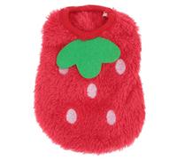 VICASKY Gilet Polaire Rouge Fraise 2s pour Petit Chien et Lapin, Sweat à Capuche Hiver Chaud pour Animaux de Compagnie, Manteau Confortable et Doux, Protection Dos et Cou, Promenade