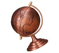 VICASKY Globe Terrestre Vintage Rotatif avec Support Alliage Ornement de Bureau Décoratif pour Maison et Bureau Accessoire de Table Multifonction Couleur Vin