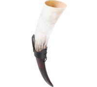 VICASKY Gobelet Corne à Vin Noir en Corne de Bœuf 20-30 Cm, Tasse à Boire Artisanale Grand Format, Décor Vintage Cuisine et Bar, Chope Décorative pour Vin et Bière