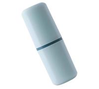 VICASKY Gobelet de Bain de Bouche à Double Paroi Portable Bleu - Porte-Brosse à Dents de Voyage Compact en Plastique Solide - Étui Multifonction pour Brosse à Dents et Dentifrice