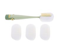 VICASKY Goupillon à Long Manche Multifonctionnel pour Bouteilles et Tasses - Lot de 1 set de Brosse Éponge Solide Couleur Vert Foncé 3 Recharges - Nettoyeur de Biberons et Couvercles