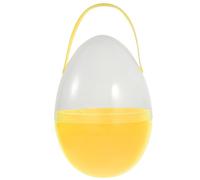 VICASKY Grand Œuf de Pâques Plastique 25 Cm Jaune avec Poignée, Récipient à Remplir pour Chasse aux Œufs, Boîte Réutilisable pour Présents et Décorations Garçon et Filles