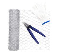 VICASKY Grillage Galvanisé Hexagonal Robuste pour Jardin et Poulailler à Haute Température Filet Polyvalent pour Clôture de Pelouse et Protection des Volatiles avec Cisailles et
