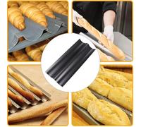 VICASKY Grille à Ondulée Antiadhésive 2 Fentes en Acier Inoxydable Noir, Moule à Pâtisserie Compact pour Cuisson Homogène, Outil de Cuisson Pratique Cuisine et Boulangerie