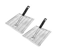 VICASKY Grille de Barbecue Pliable 2pcs en Acier Inoxydable avec Poignée en Plastique, Design Polyvalent et Facile à Nettoyer pour Barbecues en Plein Air et Maison