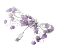 VICASKY Guirlande Lumineuse USB 30 LED Blanc Froid Perles en Améthyste Violette Décoration Lumineuse de Fête Intérieure à Suspendre Légère pour Noël Mariage et Ambiance Festive