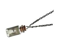 VICASKY Halloween Glow in the Dark Fantôme Collier Pendentif Colliers en Bouteilles de Liège Miniature Collier avec Décor Fantôme Collier pour Hommes Femmes Verre