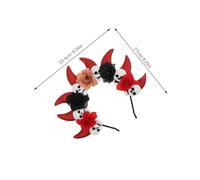 VICASKY Halloween Horns Headband With Skull And Flowers Lightweight Devil Horn Headpiece For Halloween Party Accessory And Day Of The Dead Costume