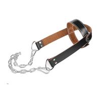 VICASKY Harnais de Musculation pour Cou Cuir Noir avec Rembourrage Équipement Dentraînement et Portable pour Renforcement Cervical Exerciceurs Tête avec Double Anneau pour Fitness à et Gym