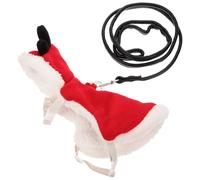 VICASKY Harnais et Laisse pour Lapin S Vêtements D’Hiver pour Animaux Doublure Polaire Costume de Noël Chaud et Confortable pour Petits Animaux Kit de Promenade Anti-Fugue pour Lapin