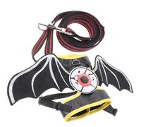 VICASKY Harnais pour Chat Laisse en Feutre Style Chauve-Souris Yeux Lumineux, Ensemble Robuste et Chic pour Promenade Sécurisée des Animaux de Compagnie