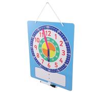 VICASKY Horloge Pédagogique pour Garçon Fille avec Surface Effaçable Éducatif pour Heure Aiguilles Mobiles pour Exercices Écriture Outil Réutilisable pour Maison et École