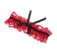 VICASKY Jarretière de Mariage Design Unique en Dentelle Rouge et Noire Ceinture Élastique Confortable et Ajustable pour Femmes Mariée Lors du Mariage
