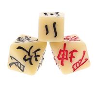VICASKY Jeu de 3 Dés de Divination en Résine Symboles Divinatoires Stables, pour Parties et Jeux de Tarot Divinatoire Yi Jing