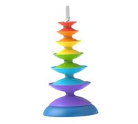VICASKY Jeux interactifs pour les tout-petits - Roue arc-en-ciel - Jeu d'équilibre pour jouets empilables - Plastique coloré