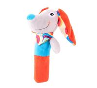 VICASKY Jouet de Préhension pour Bébé en Peluche Orange, Jouet Éducatif pour Garçon Fille, Stimule la Motricité Main-œil Son Interactif et Forme D'animal Cartoon