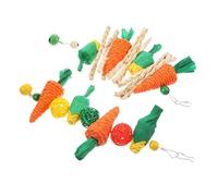 VICASKY Jouet pour Petits Animaux à Mâcher Grincer Les Dents en Corde De Paille 2 Pièces Carotte Et Lapin Accessoire Solide Jeu pour Cochons d'Inde, Hamsters Et Lapins Environnement De Jeu