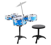 VICASKY Kit Batterie Garçon Fille Garçon Fille avec Tabouret et Baguettes Musical Éducatif pour Éveil Précoce Batterie Réaliste pour Développement Coordination et Motricité Fine Jeu et