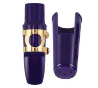 VICASKY Kit Complet D'embouchures pour Saxophone Alto Bleu avec Ligature et Couvre-bec, Design Moderne en Bois, Plastique et Métal pour Améliorer la Qualité Sonore