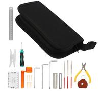 VICASKY Kit D’entretien de Guitare 22 Pièces Lime, Règle D’action des Cordes et Pince Coupante - Outils de Réparation Complets pour Guitare Électrique et Acoustique - Accessoire Portable