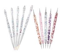 VICASKY Kit de 10 Outils pour Nail Art à Double Embout - Pinceaux de Précision pour Dessin Floral - Stylo Pointillisme pour Motifs Détaillés - Accessoires Manucure Portables pour Création