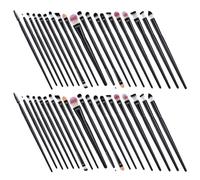 VICASKY Kit de 2 Ensembles de Pinceaux à Paupières Noirs 20 Pièces par Set Pinceaux de Maquillage Yeux Pinceau Eyeliner et Pinceau Plat Ensemble Portable Voyage et L’Application