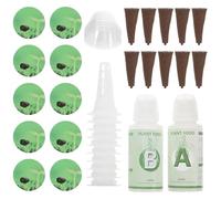 VICASKY Kit De Culture Hydroponique Intérieur 10 Paniers Transparents, 10 Éponges Absorbantes, 10 Couvercles Isolants Et Engrais AB Équipement Germination Plantes sans Terre pour Jardinage Maison
