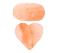 VICASKY Kit de Massage Sel Minéral Naturel de L'Himalaya 2 Pièces - Savonnette Exfoliant de Cœur et Ovale - Pierres de Massage Visage Corps - Savonnette Naturel pour Bain et Spa