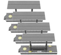 VICASKY Kit de Quai de Gare à Monter Soi-même 4 Pièces en Plastique pour Garçon et Filles Modèle de Plateforme de Station Ferroviaire Décorative et Jeu de Simulation Ludique