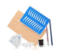 VICASKY Kit De Stylo Microblading à Tête Ronde Outil Pratique Pour Sourcils Et Eyeliner Avec Peau Entraînement Couleur Rose