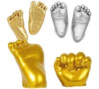 VICASKY Kit D'empreintes de Mains de Bébé 3d Moulage Précis pour -né Poudre de Plâtre 100g Poudre Modèle 100g Dorée Pinceau Inclus Souvenir Personnalisé Bébé Soi-même