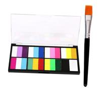 VICASKY Kit Peinture Corporelle Visage 8 Couleurs 3 Tons Aquarelle Hydrosoluble Rapide Maquillage Festival Adultes Maquillage Visage 1 Pinceau Pour Décoration Fête Artistique