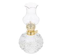 VICASKY Lampe à Pétrole Rétro en Verre Mèche 3-4 MM Lanterne D’Éclairage D’Appoint pour Camping et Usage Intérieur Lampe à Huile Vintage Portable pour Décoration et Secours Éclairage