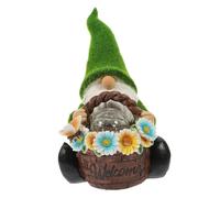 VICASKY Lampe Solaire Nain de Jardin Résine Décoration Extérieure Lumineuse pour Pelouse Figurine Delfe Décorative pour Jardin et Patio