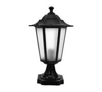 VICASKY Lampe sur Poteau Extérieur Jardin Petite Taille Noire, Éclairage Étanche en Verre et Métal Hexagonal, Lampadaire de Jardin Décoratif pour Pilier et Cour, Lumière Décorative