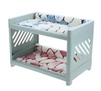 VICASKY Lit Amovible pour Hamster à Deux Niveaux, Peluche Plastique | Couverture et Coussin, Côtés Ventilés, Surface Lisse, pour Cage de Petit Animal, Vert Clair Couleur Aléatoire