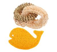 VICASKY Loofah Lot de 2 jouets à mâcher naturels pour petits animaux de compagnie, cochons d'Inde, hamsters et chinchillas, accessoires de nettoyage des dents sûrs et amusants