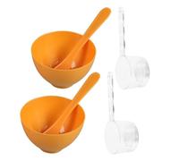 VICASKY Lot Bol Mélange Masque Facial 6 Pièces Taille Compacte Plastique Doré Outil Bricolage Voyage Maison Usage Salon