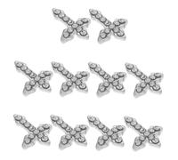 VICASKY Lot de 10 accessoires de nail art dorés avec charme pour gothique adulte gothique métallique esthétique croisé tendance charme d'ongle alliage argenté